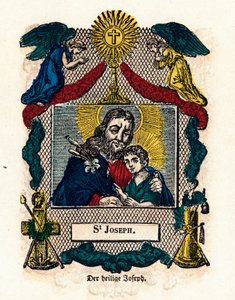 Imagen piadosa: San José. Grabado del siglo XIX. Colección privada