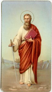 Imagen piadosa: San Pablo de Tarso (cromolitografía)
