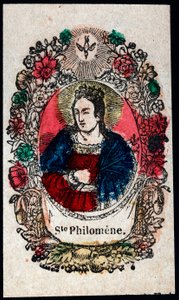 Imagen piadosa: Santa Filomena. Grabado del siglo XIX de Anonymous Anonymous
