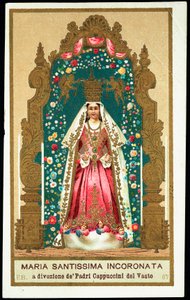 Imagen piadosa: La Santísima Virgen coronada. Cromolitografía. de Anonymous Anonymous