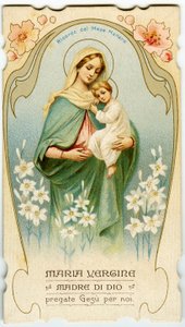 Imagen piadosa: Virgen con niño de Anonymous Anonymous