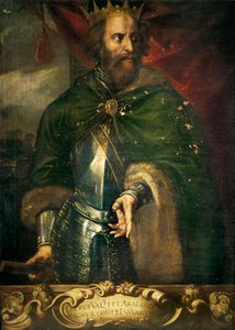 Retrato de Pedro III ""El Grande"" (1240-1285), rey de Aragón y Valencia. Pintura anónima. España, València. Palacio de la Generalitat.