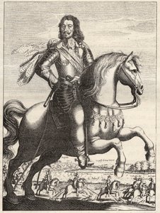 Retrato de Bernardo de Sajonia-Weimar (1604-1639) con la representación de la captura de Juan de Werth por el duque Bernardo y el duque de Rohan. Grabado del siglo XVII. Colección privada. de Anonymous Anonymous