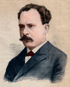 Retrato de Eugene Turpin (1848-1927), químico especializado en explosivos. Grabado en “Le petit Parisien” de 1891. Colección privada. de Anonymous Anonymous