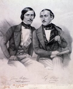Retrato de Giovanni Bottesini (a la izquierda) y Luigi Arditi (grabado).