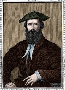Retrato de Girolamo Francesco Maria Mazzola llamado Parmigianino o El Parmesano (1503-1540) pintor italiano. Grabado de 1859 en “las galerías de Europa - Italia” por Armengaud. de Anonymous Anonymous