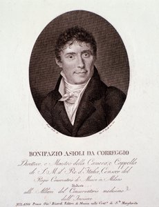 Retrato del compositor italiano Bonifazio Asioli (1769-1832). Grabado. Siglo XIX. Colección privada de Anonymous Anonymous