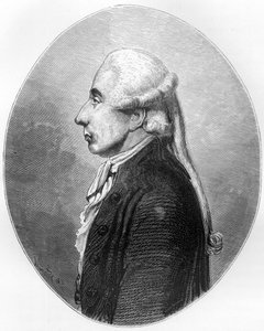 Retrato de Jean Sylvain Bailly (1736-1793) erudito y político, alcalde de París de 1789 a 1791 - Grabado de 1863 en "El Libro Rojo - Historia del Cadalso en Francia" por Dupray de La Maherie. Colección privada de Anonymous Anonymous