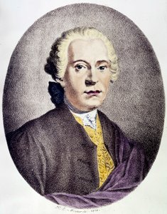 Retrato de Johan Adolf Hasse (1699-1783) compositor barroco, grabado del siglo XVIII, colección privada de Anonymous Anonymous