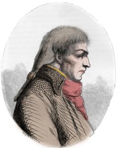 Retrato de Joseph Le Bon (1765-95) político francés - Retrato de Guislain Francois Joseph Le Bon (1765-1795), revolucionario francés - Grabado de 1863 en “The Red Book - Histoire De L