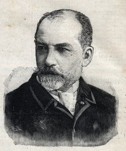 Retrato de Leon Bonnat (1833-1922), pintor francés en ese momento presidente de la Société des Artistes Français. Grabado en 