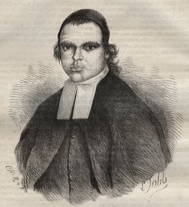 Retrato de Louis Bonafous, en religión Frère Léotade, acusado de violación y asesinato. Murió en el Bagne de Toulon el 27 de enero de 1850. Grabado en "Histoire des bagnes depuis leur création à nos jours" (1877) por Pierre Zaccone (1817-1895) de Anonymous Anonymous