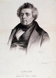 Retrato de Luigi Lablache (1794-1858) cantante de ópera italiano y francés. Grabado. Siglo XIX. Colección privada milanesa de Anonymous Anonymous