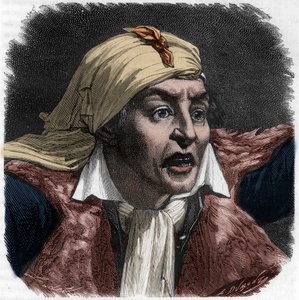 Retrato de Marat (1743-1793) - retrato de Jean-Paul (Jean Paul) Marat (1743-1793) político, periodista francés - Grabado en “Historia de los Girondinos” por Alphonse de Lamartine (1790-1869) 1865-1866 - Colección privada de Anonymous Anonymous