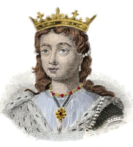 Retrato de Margarita de Anjou, Reina de Inglaterra (1429-1482). Grabado del siglo XIX. Milanés
