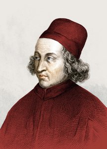 Retrato de Marsilio Ficino, conocido en francés como Marsile Ficin (1433-1499), grabado del siglo XVIII de Anonymous Anonymous