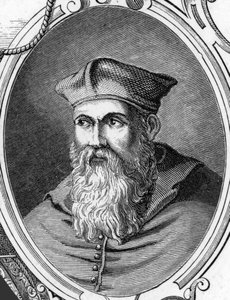 Retrato de Sebastiano Luciani llamado Sebastiano del Piombo (1485-1547) pintor italiano. Grabado de 1859 en “las galerías de Europa - Italia” por Armandaud. Colección privada.