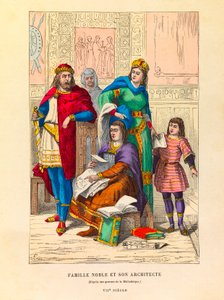 Retrato de una familia noble con su arquitecto en el siglo VII de Anonymous Anonymous