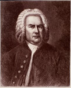 Retrato del compositor alemán Johann Sebastian Bach. Grabado. Siglo XIX