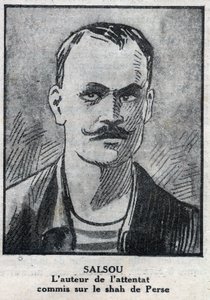 Retrato del anarquista François Salsou que llevó a cabo el atentado contra el Shah de Persia Muzaffar ad Din, en París el 2 de agosto de Anonymous Anonymous