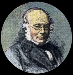 Historia postal: Retrato de Sir Rowland Hill (1795-1879), en el origen de la reforma postal de 1839. Detalle de “Le petit journal” del 15/04/1920. Colección privada de Anonymous Anonymous