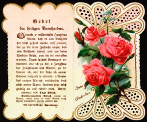 Oración dirigida a San Bernardo Imagen piadosa. Postal. Principios del siglo XX. Colección privada de Anonymous Anonymous