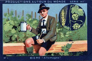 Producciones alrededor del mundo: cerveza en Alemania. Cromolitografía de 1933 en 