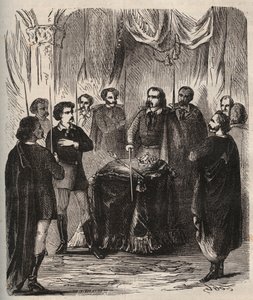Recepción de un Illuminatus (sociedad secreta) - Illuminati de Baviera - Grabado de 1879 en “Histoire des societes secretes, politiques et religieuses” por Pierre Zaccone (1817-1895) de Anonymous Anonymous