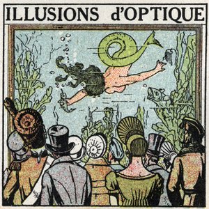 Reflexión de la luz: ilusión óptica. Usando un helado para dar la ilusión de una mujer pez. Ilustración anónima de 1925. Colección privada. de Anonymous Anonymous