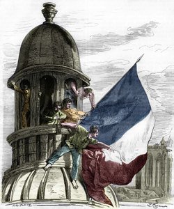 Revolución de 1830: la bandera tricolor en el ayuntamiento. de Anonymous Anonymous