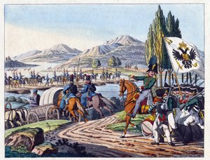 El ejército ruso cruza el río Prut hacia Moldavia en mayo de 1828 de Anonymous Anonymous