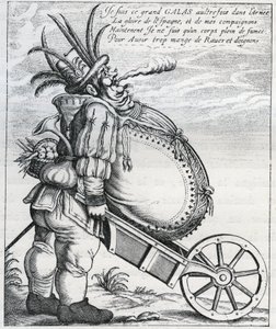Sátira contra Matthias Gallas (1584-1647) general del Ejército Imperial durante la Guerra de los Treinta Años, tras su retiro en 1636. Grabado del siglo XVII. Colección privada de Anonymous Anonymous