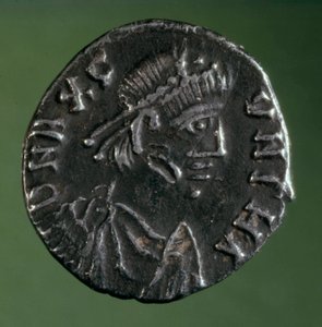 Denario de plata con la efigie del rey de los vándalos Gunthamund (484-496) de Anonymous Anonymous