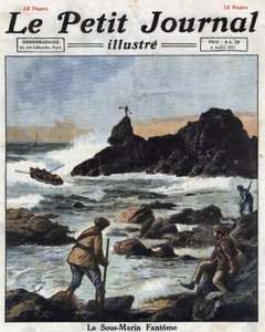 Sinn feiners, miembros de la rama política del Ejército Republicano Irlandés (IRA) en Irlanda, se embarcan en barcos para acercarse a submarinos de Estados Unidos, suministrando secretamente armas y municiones a Irlanda. Ilustración tomada de “Le petit de Anonymous Anonymous