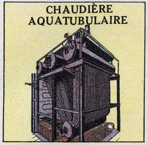 Generadores de vapor: caldera acuatubular. Ilustración anónima de 1925. Colección privada. de Anonymous Anonymous
