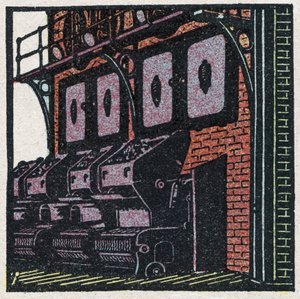 Generadores de vapor: batería de calderas. Ilustración anónima de 1925. Colección privada. de Anonymous Anonymous