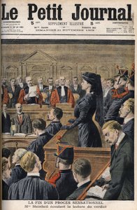 Caso Steinheil: Marguerite Steinheil (1869-1954) escuchando la lectura del veredicto - Le Peiny Journal, noviembre de 1909 de Anonymous Anonymous
