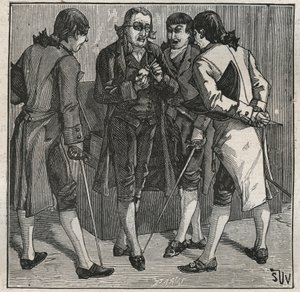 Prueba del falso diamante brasileño por John Mawe (1764-1829) mineralogista británico. Grabado de 1885 en "Les arts et metiers illustres" por Adolphe BITARD de Anonymous Anonymous