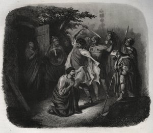 La decapitación de San Julián (Martirio). Grabado de 1846 en 