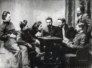 La Sreda Literaria de Moscú - Miembros del círculo literario Sreda, formado en la segunda mitad de la década de 1890 por escritores realistas rusos - Retratos de intelectuales rusos del grupo literario Znanie: de izquierda a derecha, Andrei Skitalets (Step de Anonymous Anonymous