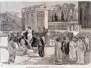 La llegada de Deianira, de la obra Dejanira por Camille Saint-Saens, representada en la arena de Béziers en 1898 de Anonymous Anonymous