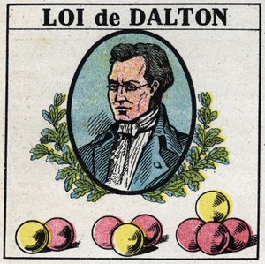 Los átomos: Ley de John Dalton (1766-1844). Ilustración anónima de 1925. Colección privada. de Anonymous Anonymous