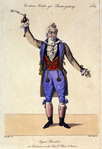 El bajo Giuseppe Frezzolini (1789-1861) interpretando al Doctor Dulcamara en la ópera 