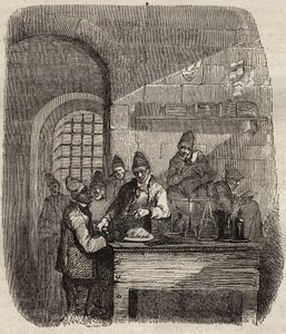 La cantina del bagne de Brest en el siglo XIX. Grabado en “Histoire des bagnes depuis leur creación à nos jours” (1877) por Pierre Zaccone (1817-1895). Colección privada. de Anonymous Anonymous
