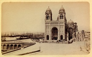 La ciudad de Marsella y sus alrededores alrededor de 1885-1890: la catedral en construcción