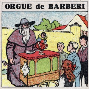 Los efectos de la música: un organillero y un mono entretienen a los niños en una calle. Ilustración anónima de 1925. Colección privada.