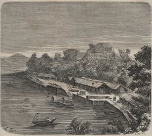 El penitenciario Saint-Laurent en Cayena (Guayana Francesa) en el siglo XIX. Grabado en “Histoire des bagnes depuis leur création à nos jours” (1877) por Pierre Zaccone (1817-1895).