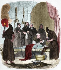 La cuestión del agua: Pedro de Arbues (1441/1442 - 1485) interroga bajo tortura a una joven que supuestamente indujo a su hermana a convertirse al luteranismo. de Anonymous Anonymous