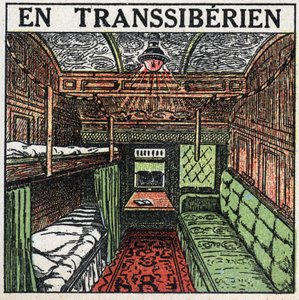 Los ferrocarriles: interior del vagón de un transiberiano. Ilustración anónima de 1925. Colección privada