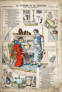El ahorrador y el financiero. Ilustración anónima para Les Fables de Jean de La Fontaine de Anonymous Anonymous